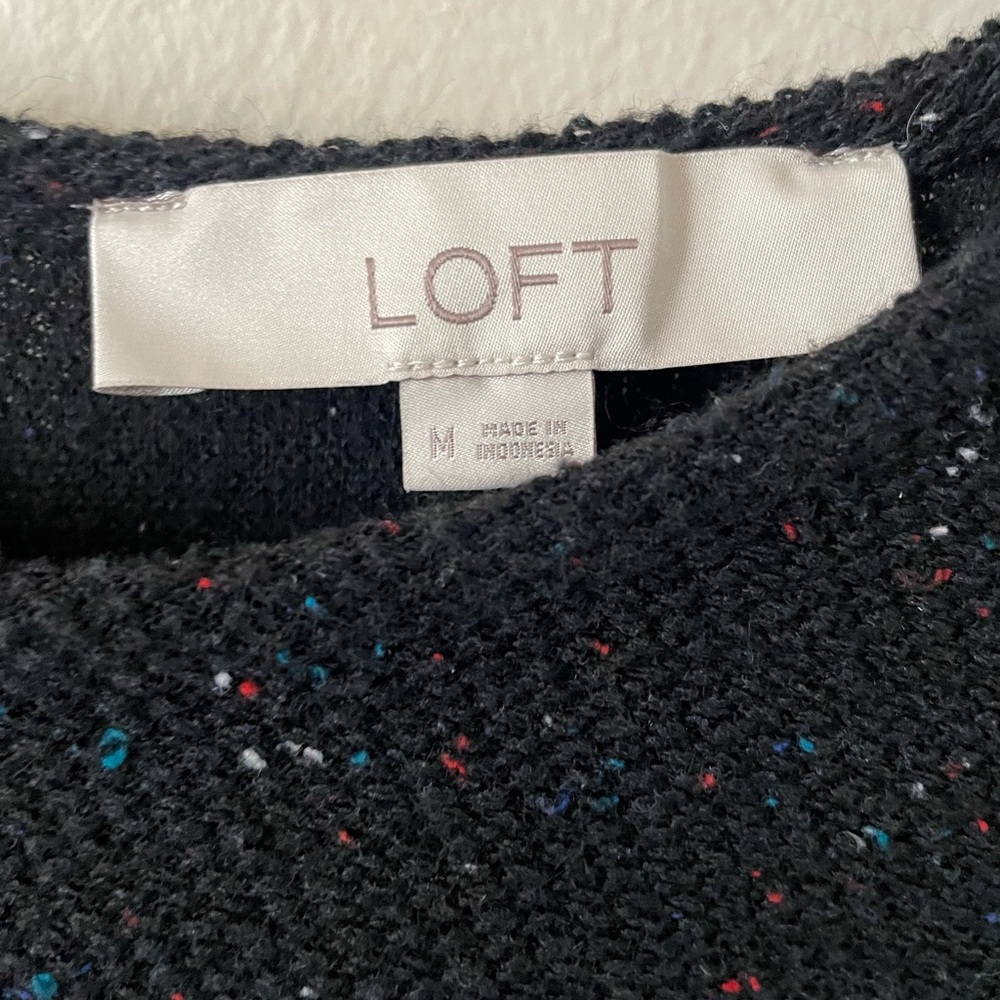 Loft Womens Size M sweater dress Speckled Knit Flounce - Picture 5 of 6